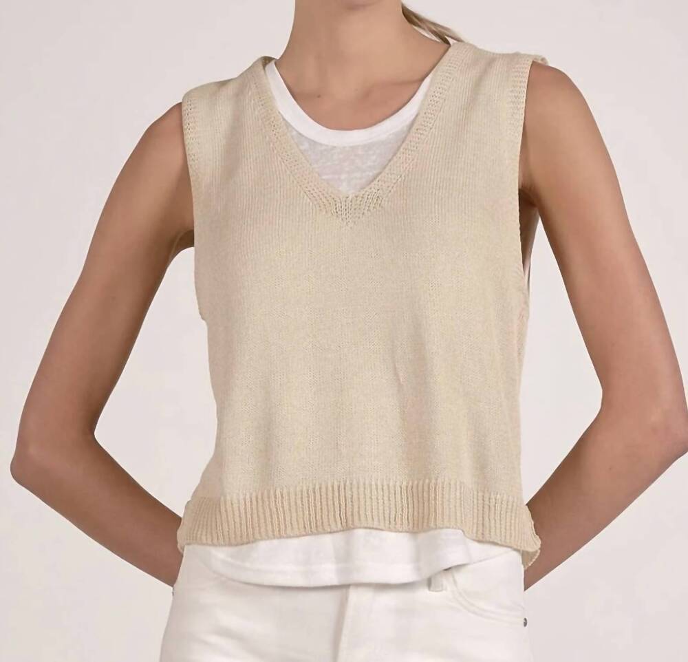 NEW ELAN layered look muscle tee in natural